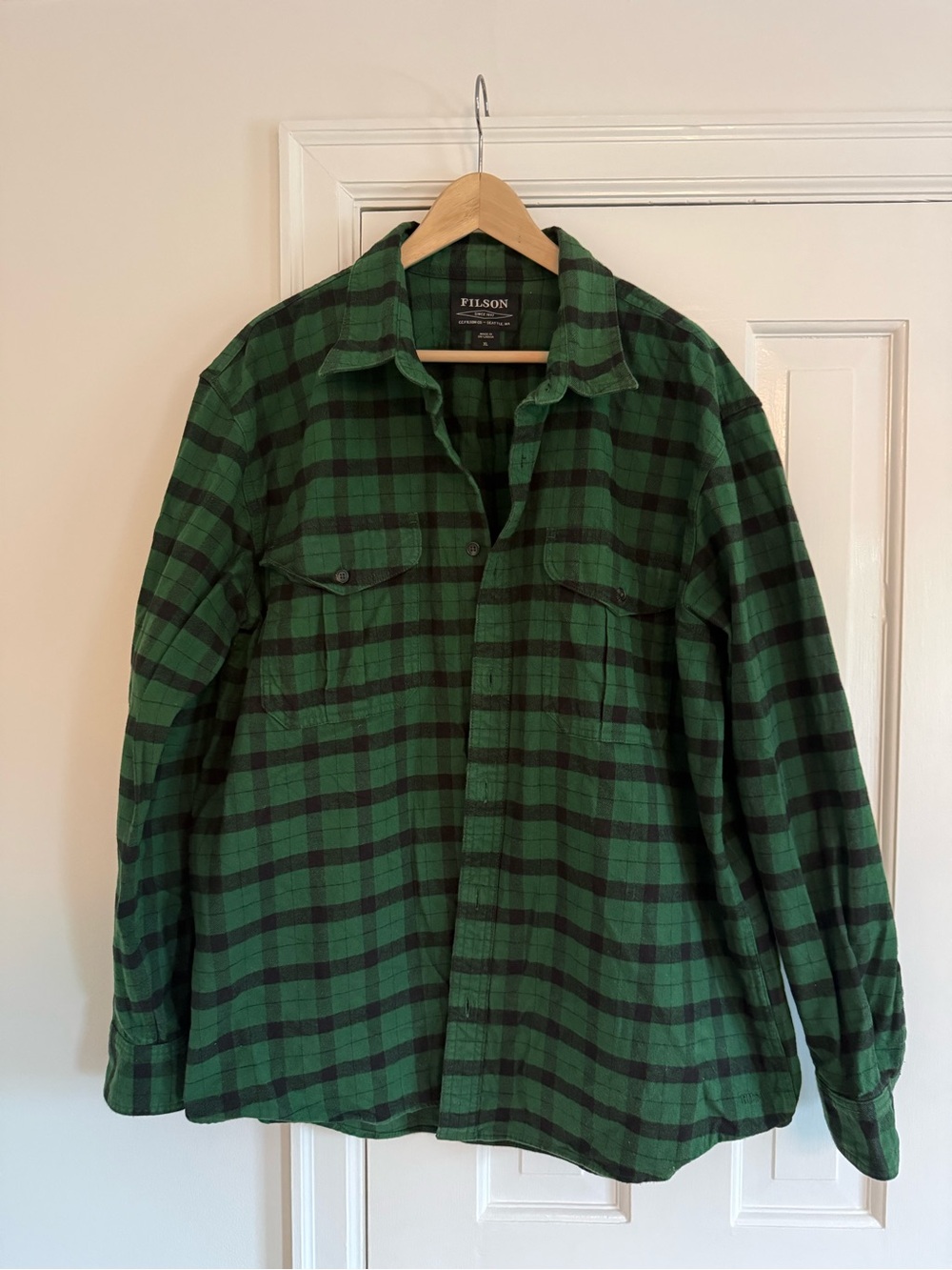 Filson Men's Green Alaskan Guide Plaid Shirt Jacket XL